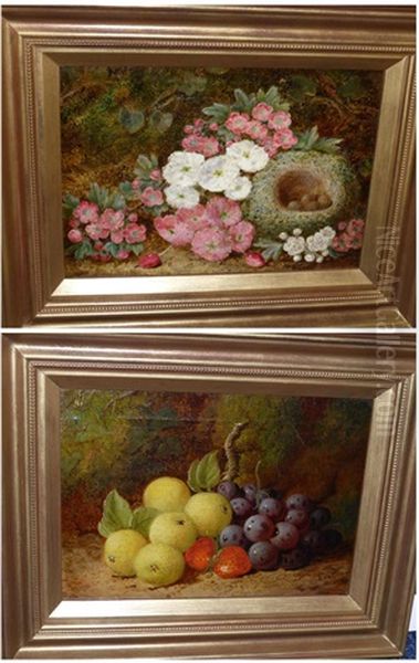 Still Life Of Apple Blossom And A Bird's Nest On A Mossy Bank - view 1