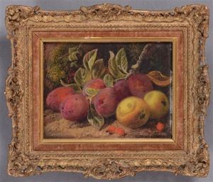 Still Life Of Plums And Lemons by George Clare