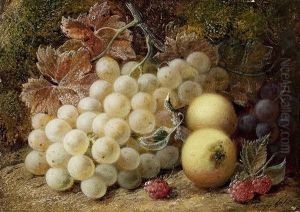 Fruchtestilleben Mit Trauben, Himbeeren Und Apfeln by George Clare