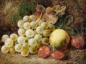 Still Life Of Pansies And Wildflowers (+ Still Life Of Grapes, Apple And Strawberries, A Pair)