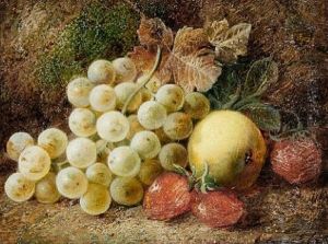 Still Life Of Pansies And Wildflowers (+ Still Life Of Grapes, Apple And Strawberries; Pair)