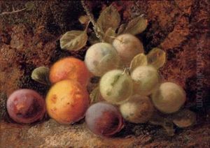 A Bird's Nest And Hawthorn Blossom (+ Plums And Greengages; Pair)