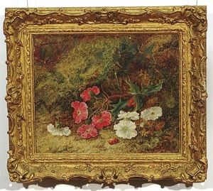 Still Life Of Holly Amongst Flowers
