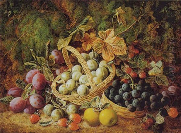 Still Life With Plums, Grapes And Raspberries - view 1