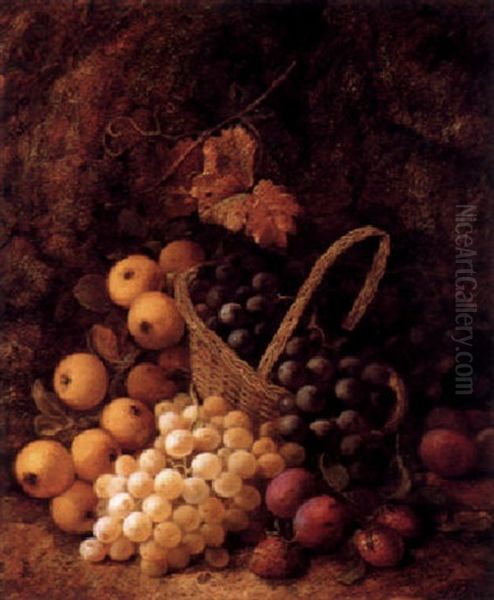 Still Life With Apples, Grapes, Strawberries And Plums On A Mossy Bank - view 1