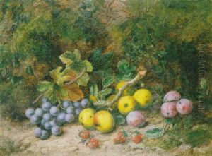 Still Life With Grapes, Plums, Apples And Strawberries by George Clare