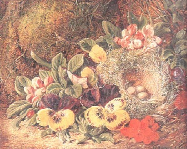 Stilleben Med Blommor Och Fagelbo - view 1