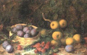 Fruit Still Life In Basket by George Clare