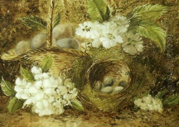 Still Life With Robins Nest And Flowers - view 1