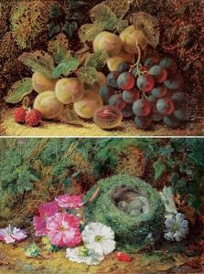 Untitled - Still Life With Plums, Grapes And Raspberries (2 Works) by Oliver Clare