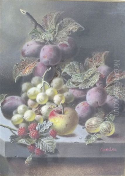 Still Life Of Grapes, Plums, Raspberries, A Peach And Greengages - view 1