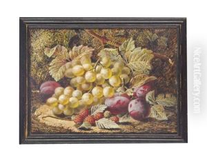Green Grapes, Plums And Raspberries On A Mossy Bank; Black Grapes, Gooseberries And Apples On A Mossy Bank (2 Works)