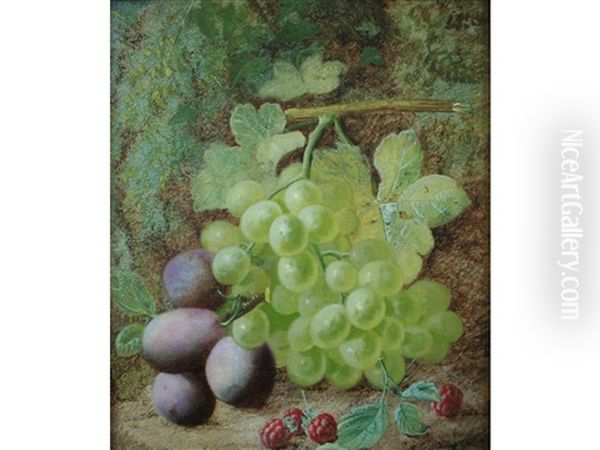 Still Life Of Grapes, Plums And Raspberries; Still Life Of Primroses And A Bird's Nest (pair) - view 1
