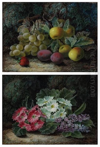 Primroses And Lilac (+ Grapes, Apples, Plums And A Strawberry; Pair) - view 1