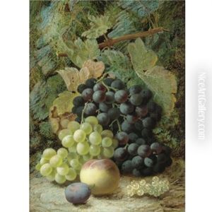 Still Life With Grapes (+ Still Life With A Bird's Nest; Pair) by Oliver Clare