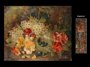 Stilleben Mit Blumen Und Vogelnest Stilleben Mit Blumen Und Vogelnest