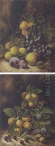 Still Life With Grapes, Plums And Peaches