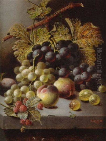 Peaches, Grapes And Raspberries - view 1
