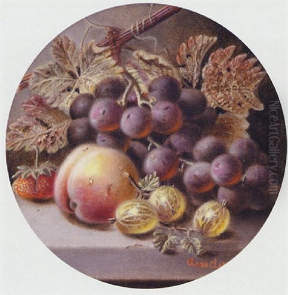 A Still Life Of Grapes, Peach, Gooseberries And Strawberry - view 1
