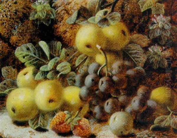 Apples, Grapes, Strawberries And A Plum - view 1