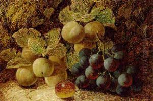 Grapes, Greengages And A Gooseberry On A Mossy Bank