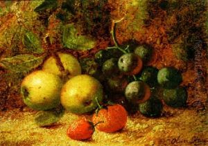 Still Life With Apples, Grapes And Strawberries by Oliver Clare