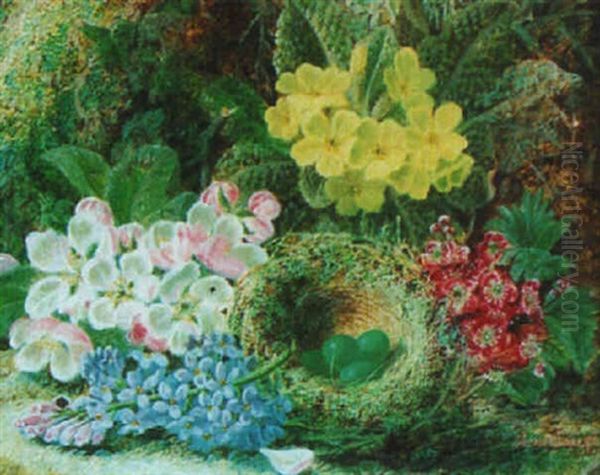Still Life With Primroses, Apple Blossom And A Bird's Nest - view 1