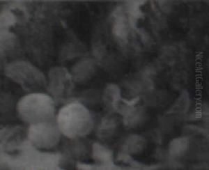 Still Life Of Plums And Strawberries