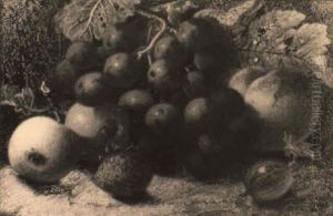 Still Life With Grapes, Apples And A Strawberry by Oliver Clare