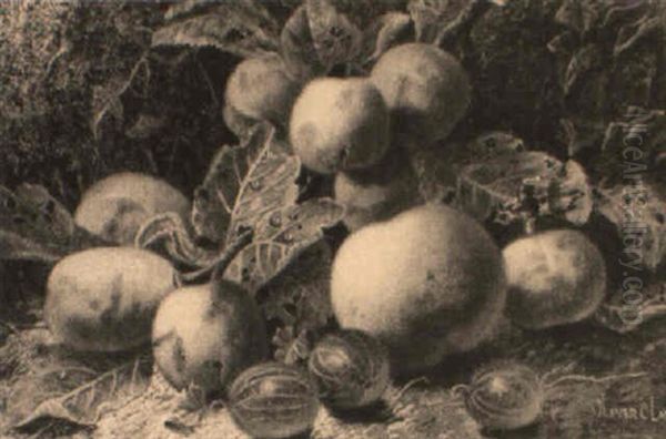 Still Life With Plums, An Apple And Gooseberries - view 1