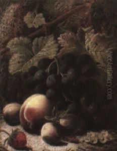 Still Life Of Grapes, Greengages, A Peach And A Strawberry