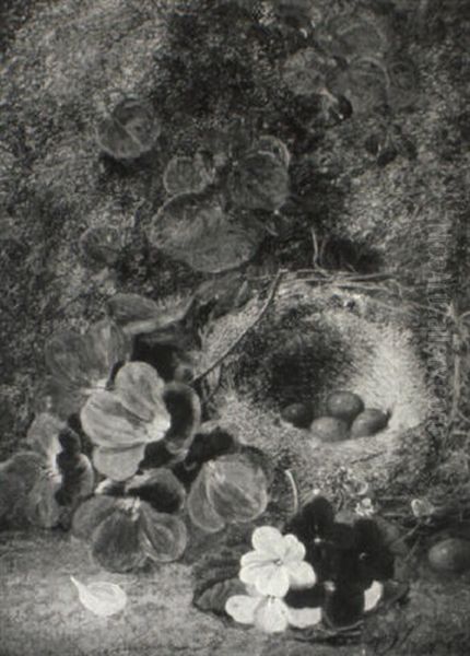 Still Life With Flowers And Bird's Nest A Plein Air - view 1