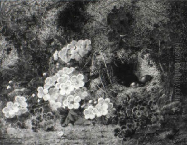 Still Life With Bird's Nest And Flowers A Plein Air - view 1