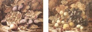 Still Lifes With Grapes, Plums And Other Fruit