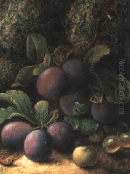 Plums, Gooseberries And A Greengage - view 1