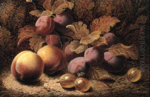 Victoria Plums, Peaches And Gooseberries - view 1