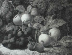 Still Life With Grapes, Apples And Strawberries by Oliver Clare