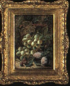Still Life With Grapes, Raspberries And Plums by Oliver Clare