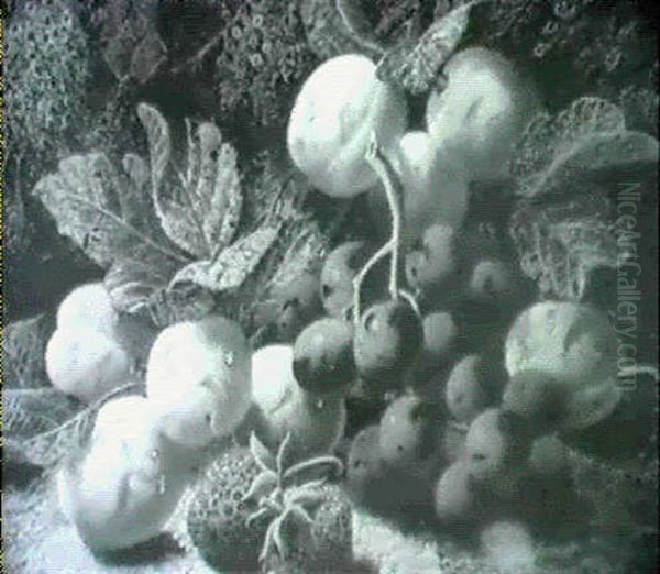 Still Life Of Strawberries, Plums And Grapes - view 1