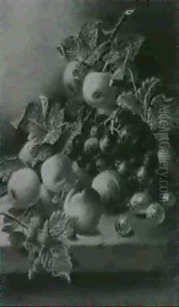 Still Life Of Grapes, Apples, Peaches, Raspeberries And Gosseberies - view 1