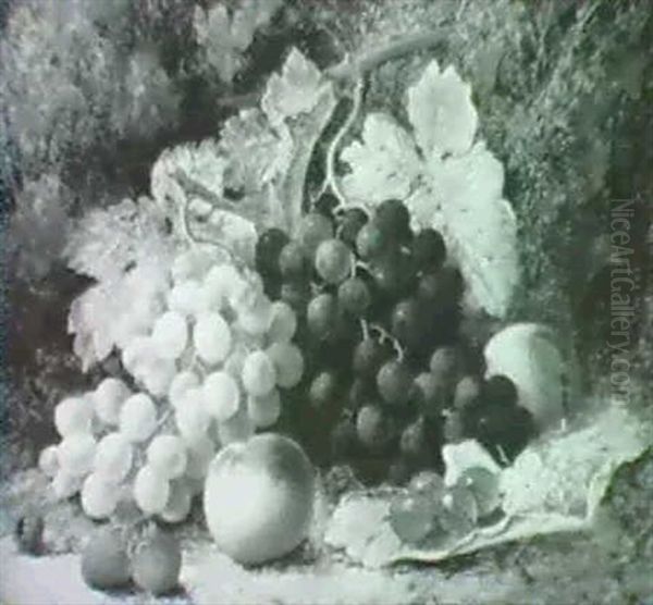 Still Life With Grapes, Strawberries And Peaches Against A Mossy Background - view 1