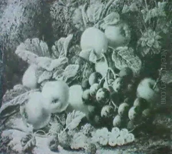 Still Life Of Strawberries, A Plum And Gooseberries On A Mossy Bank; And Still Life Of Crab Apples, Grapes And Berrie - view 1