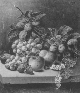 Still Life Of Plums, Apples, Grapes, Strawberries And Whitecurrants Still Life Of Plums, Apples, Grapes, Strawberries And Whitecurrants