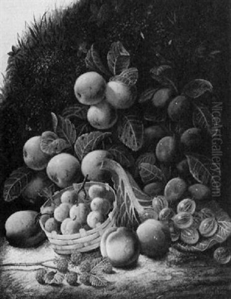 Still Life Of Plums, Apples, Gooseberries, Raspberries, Peaches And Greengages - view 1