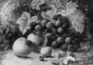Still Life Of Peaches, Grapes, Raspberries And A Greengage