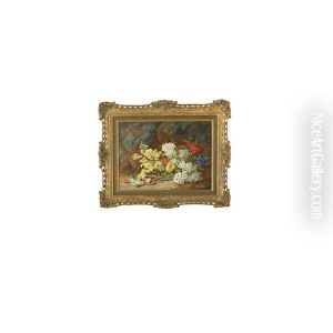 Still Life With Primroses And Violets by Vincent Clare