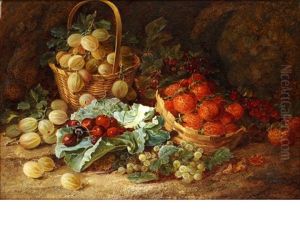 Still Life Of Summer Fruits On A Mossy Bank