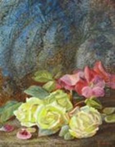 Still Lifes Of Fruit And Flowers (pair) by Vincent Clare