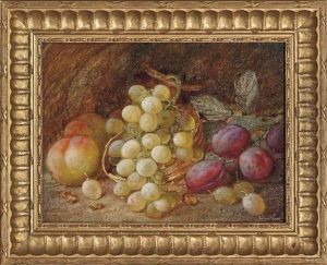 Grapes, Peaches And Plums On A Mossy Bank