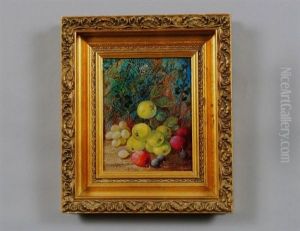 Still Life With Plums And Grapes by Vincent Clare